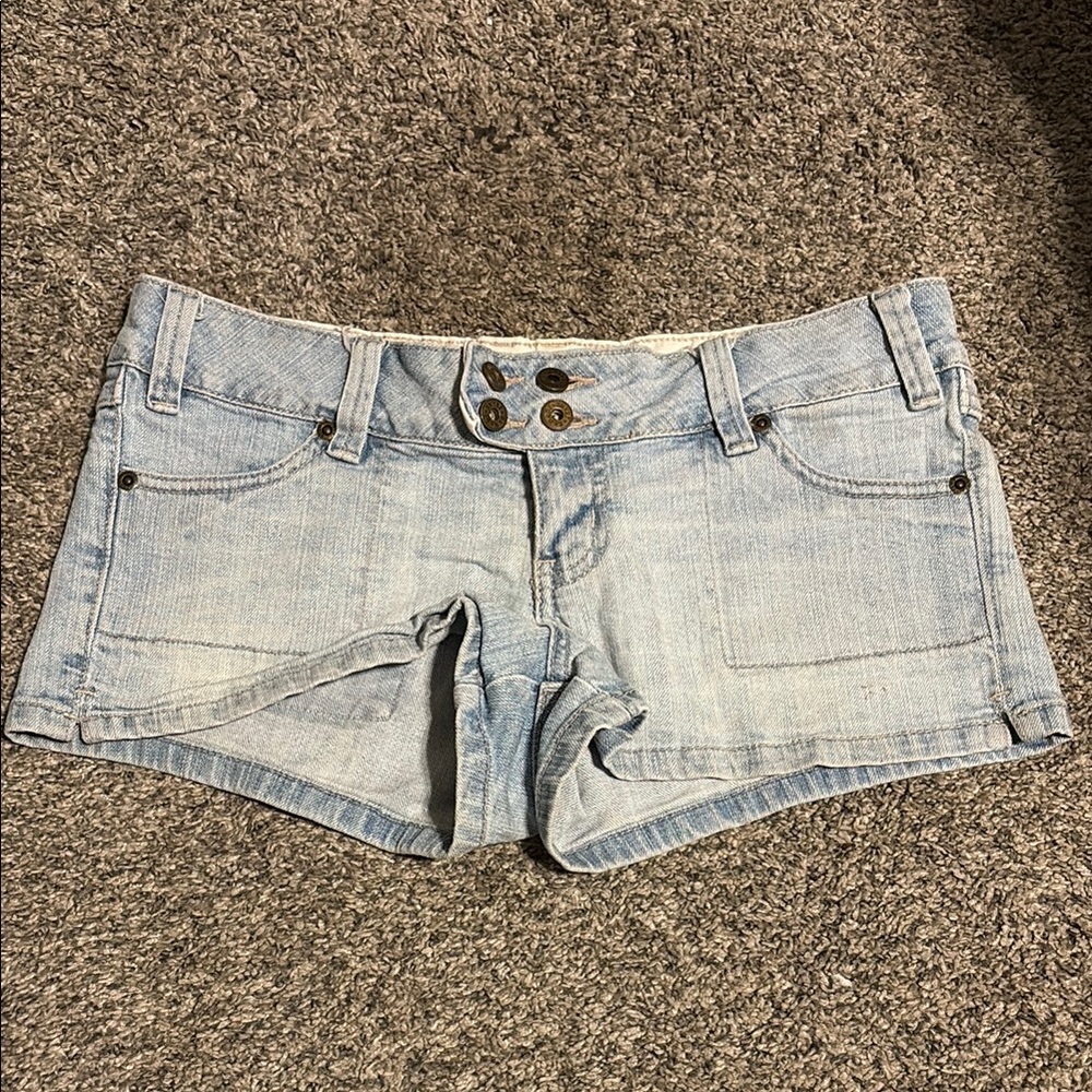 Vintage Y2k Zana Di Low-rise Micro Jean Shorts With Button Pockets